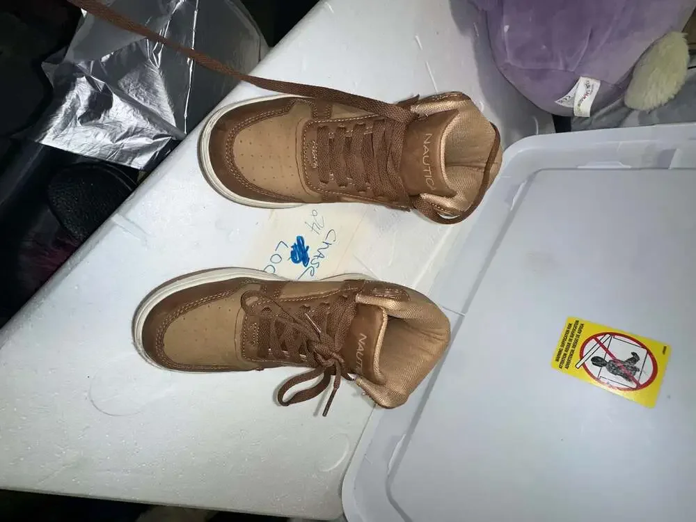 Nautica Sirie-Y Kids' High Top Sneakers, Tan/Brown